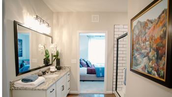a bathroom with a sink and a mirror at Dalton, New Albany, OH 43081